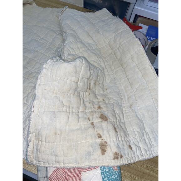 Vintage Handmade Quilted Bed Jacket Robe Cover Up XL 2X Loungewear - Picture 10 of 12